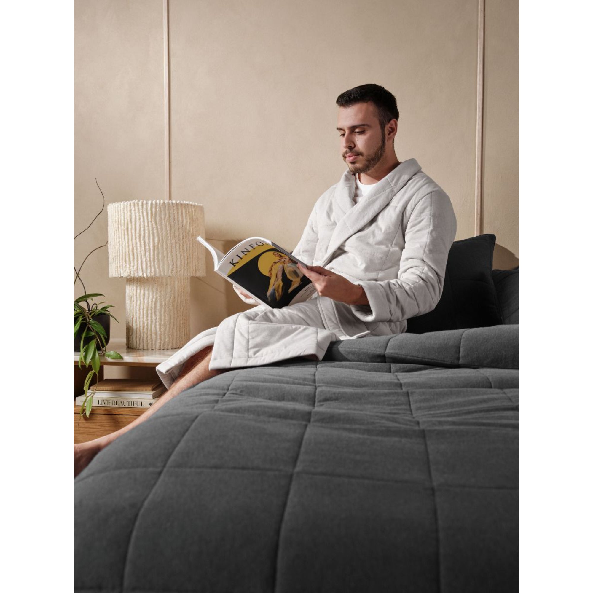 Linen House Ryland Grey Robe