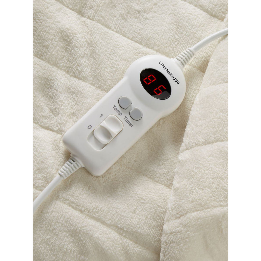 Linen House Plush Electric Heated Throw - Cream