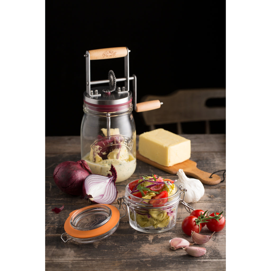 Kilner 1 Litre Glass Butter Churner, 19 x 13 x 30cms - Clear