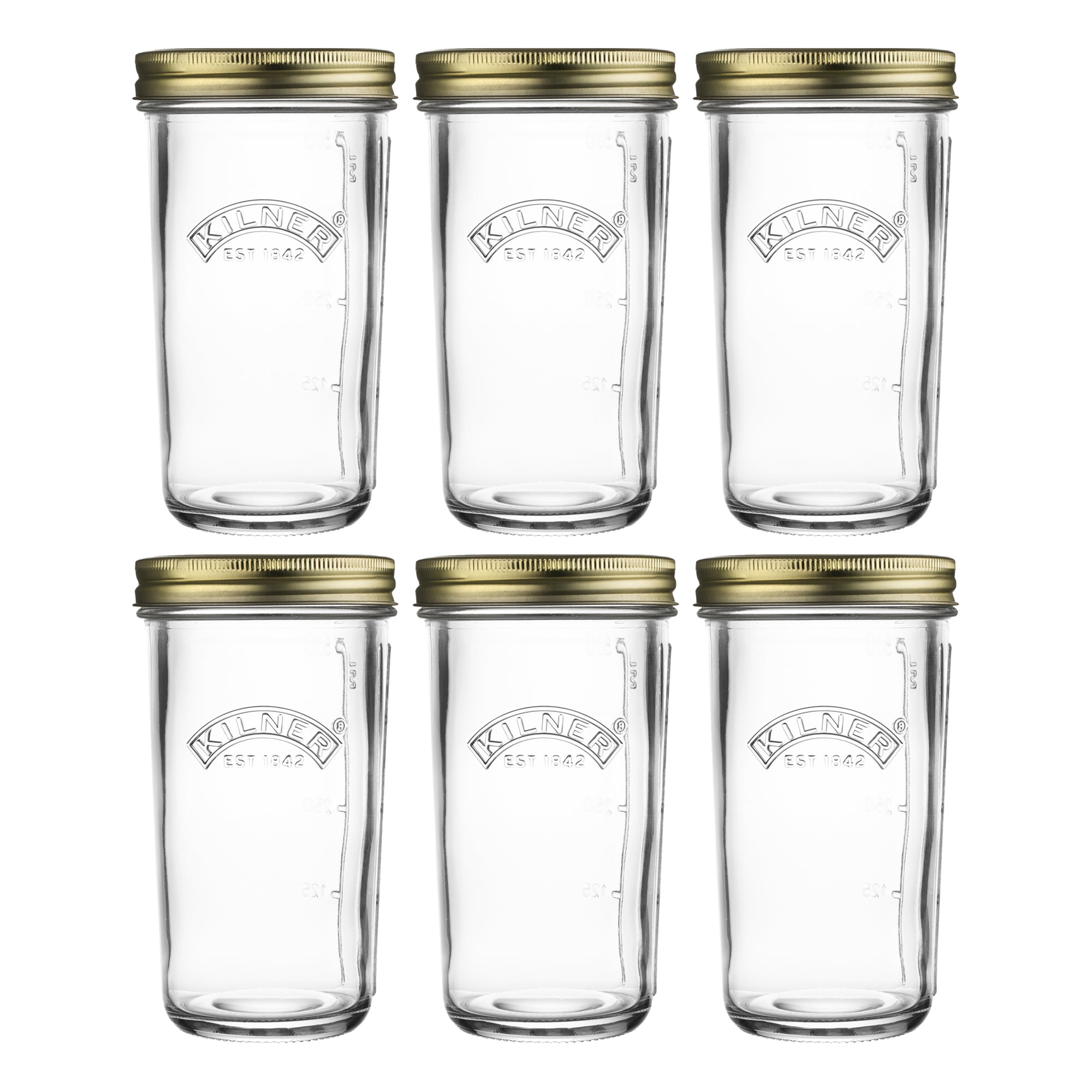Kilner Wide Mouth Preserve Jar Set 6-Pieces, 500 ml