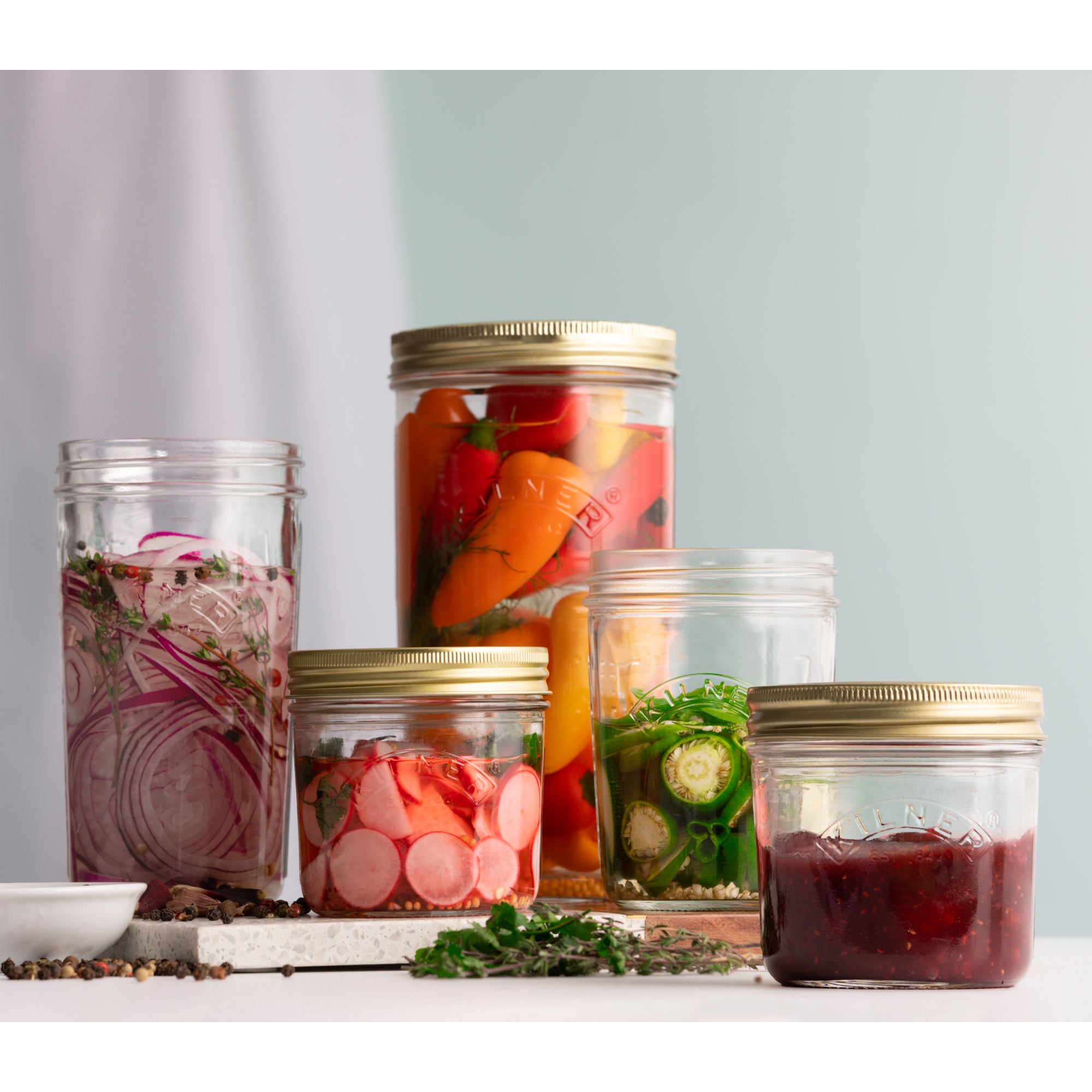 Kilner Wide Mouth Preserve Jar Set 6-Pieces, 500 ml