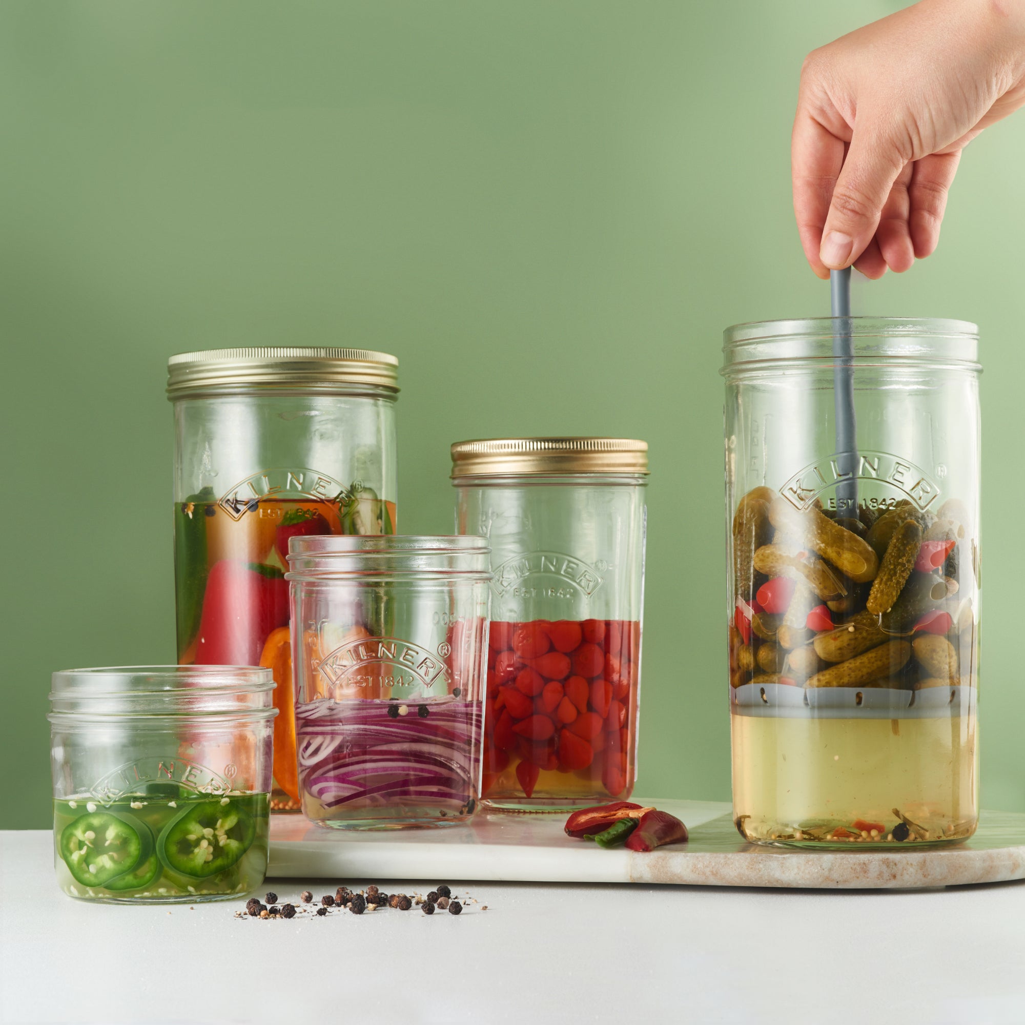 Kilner Wide Mouth Preserve Jar Set 6-Pieces, 500 ml