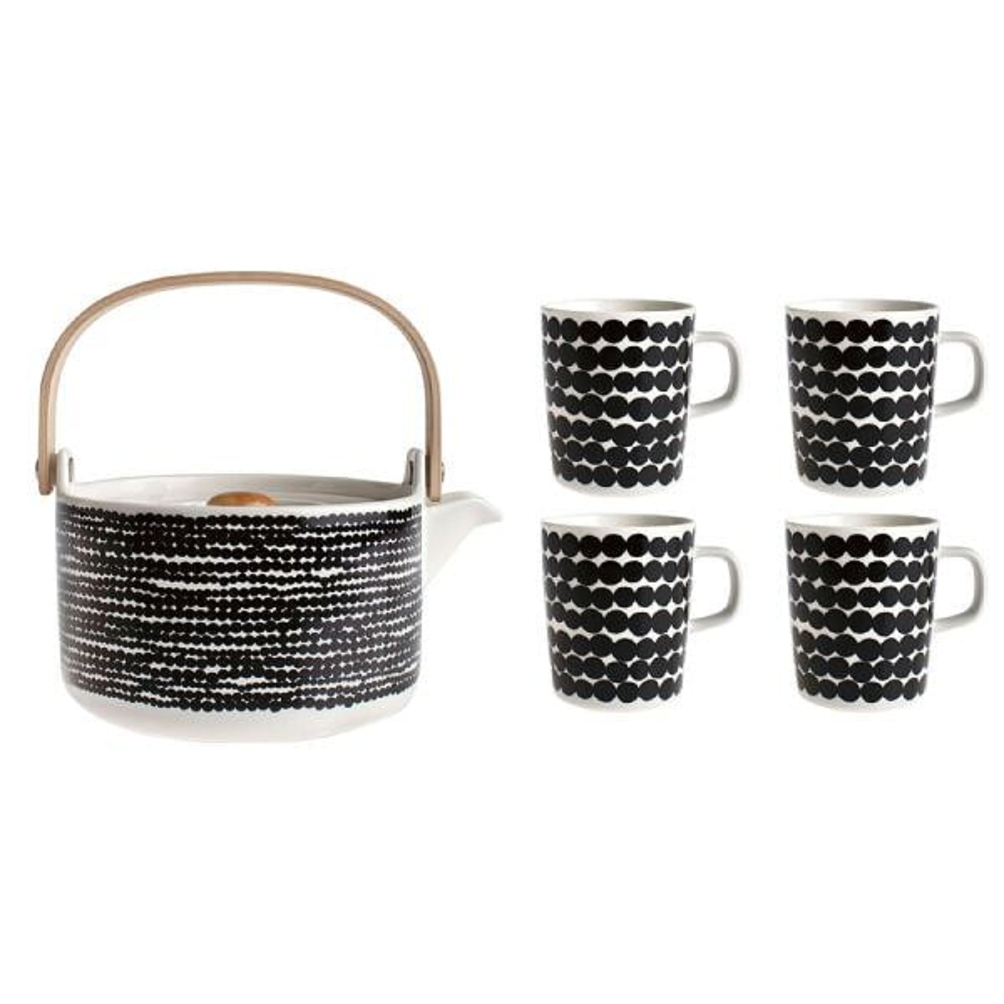 Marimekko Oiva/Siirtolapuutarha Teapot & Mugs Set - Rasymatto