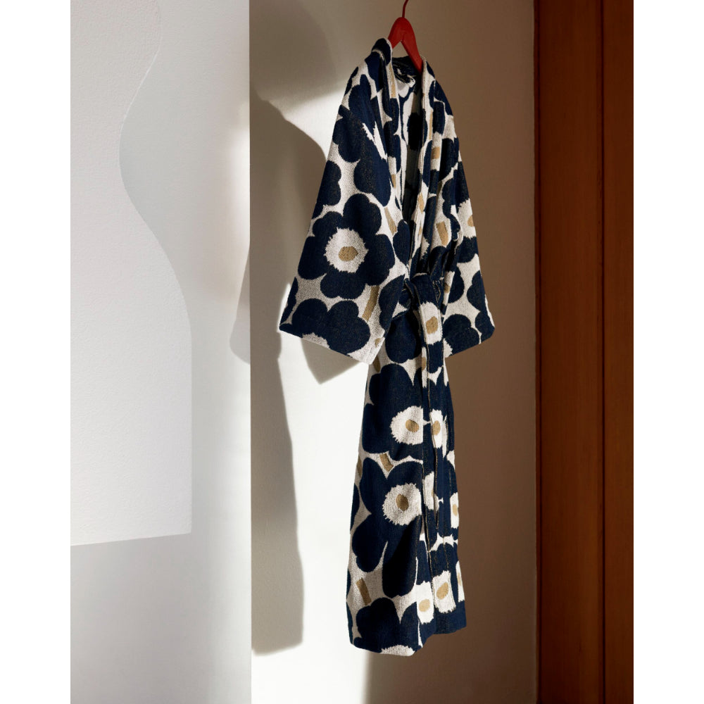 Marimekko Unikko Blue/Beige Bathrobe Size M