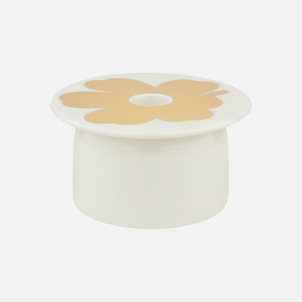 Marimekko Oiva/Unikko Candle Holder - White/Gold