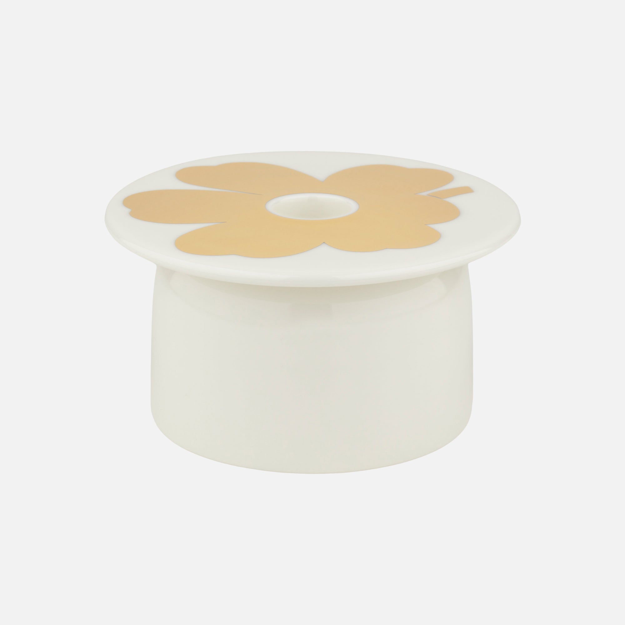 Marimekko Oiva/Unikko Candle Holder - White/Gold