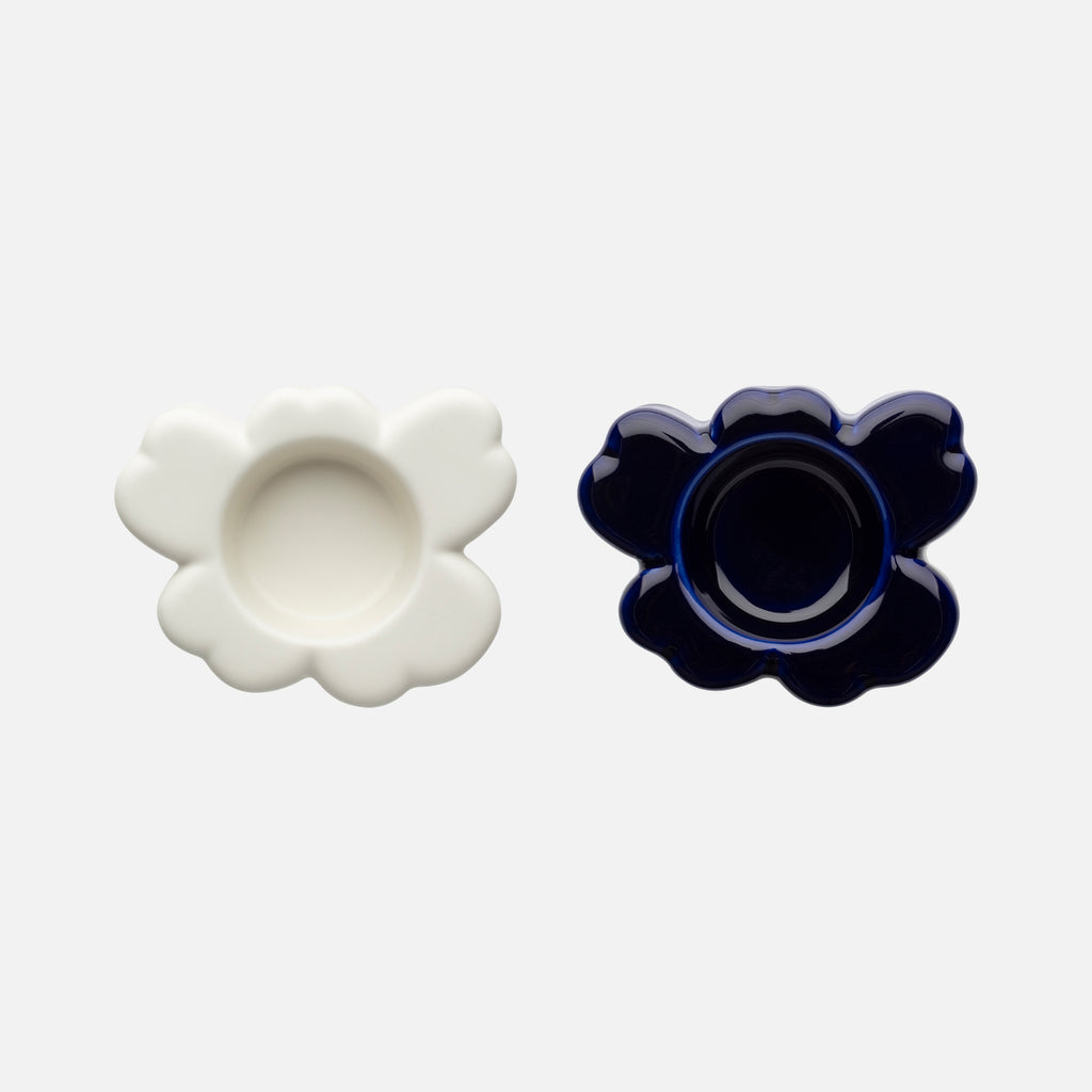 Marimekko Unikko Tealight Holders Set of 2 - Cobalt/White