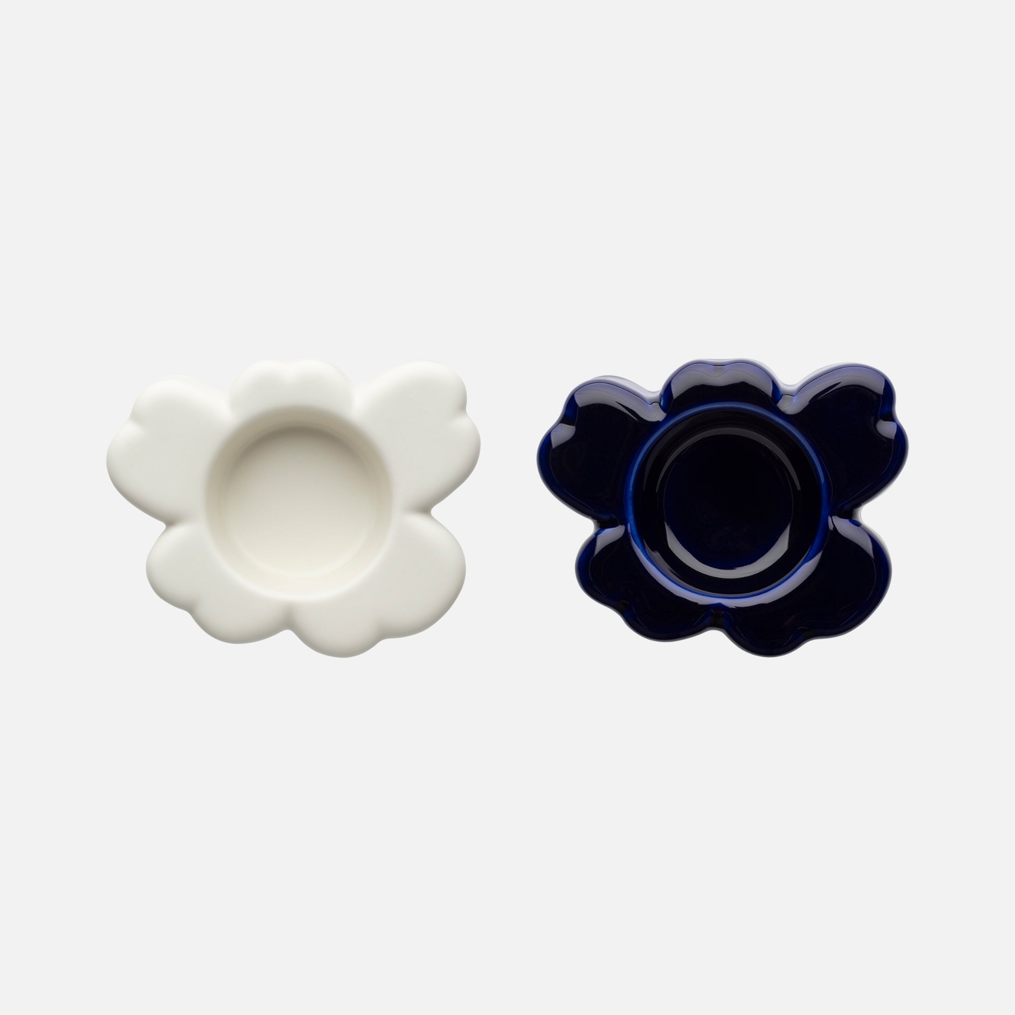 Marimekko Unikko Tealight Holders Set of 2 - Cobalt/White