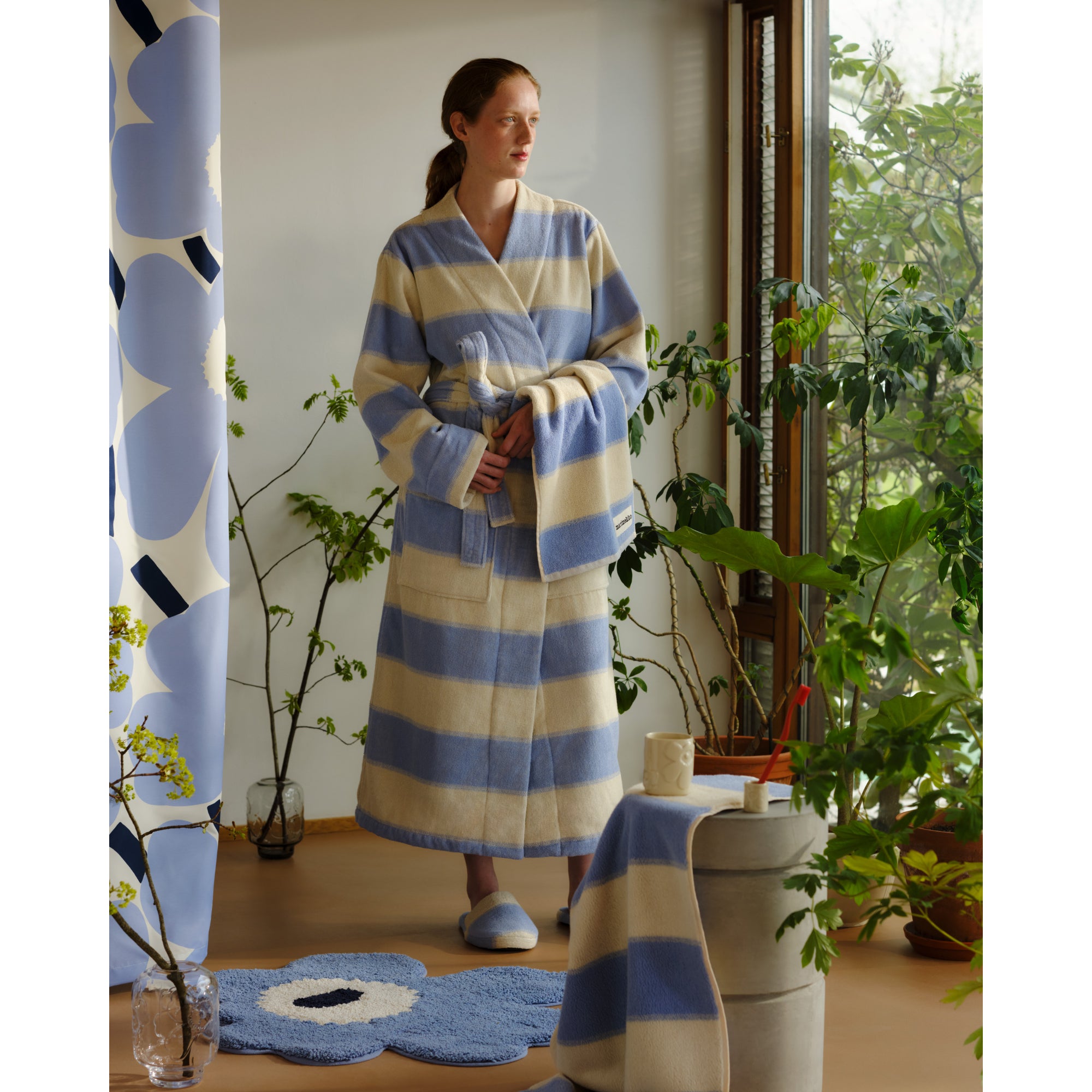 Marimekko Unikko Bath Mat - Light Blue