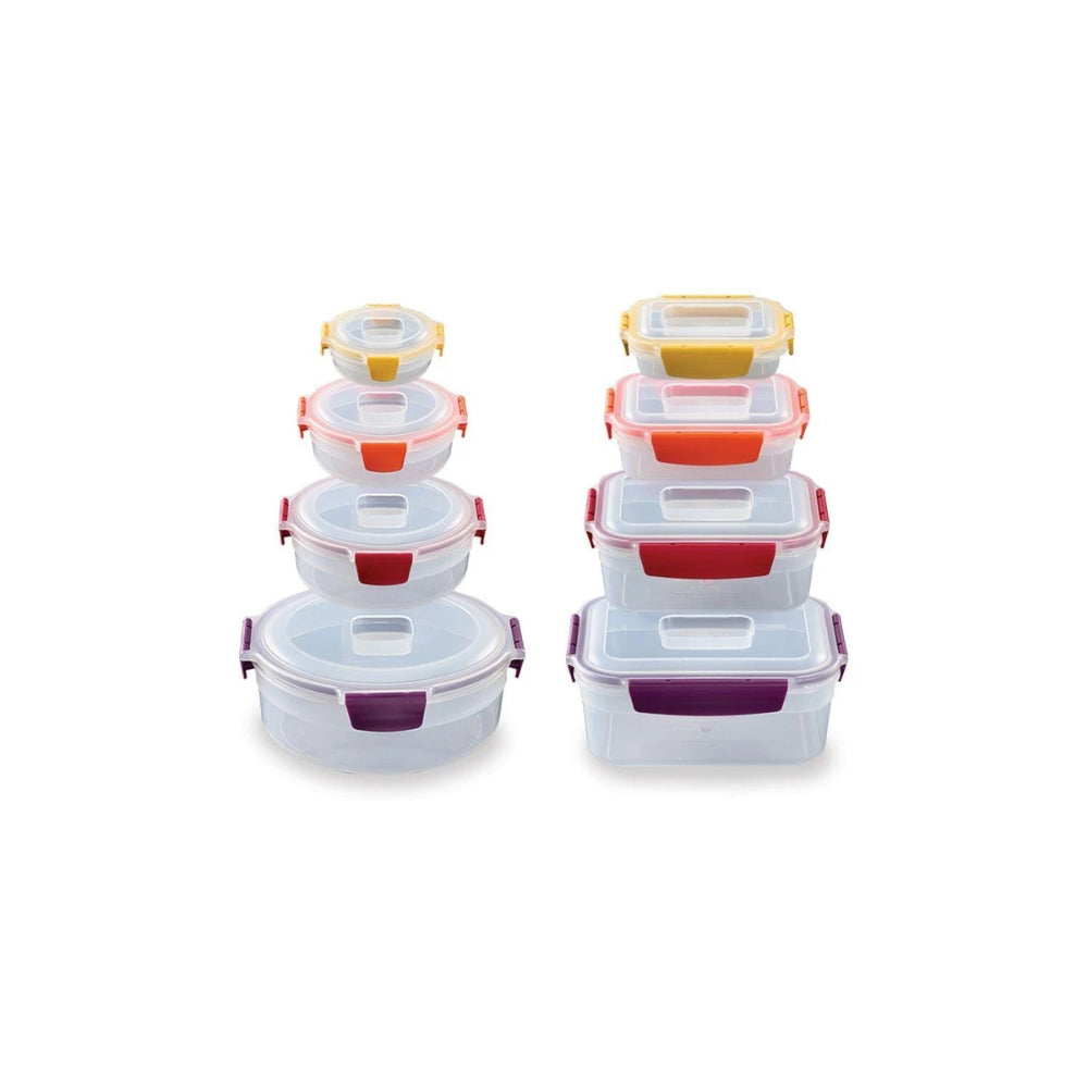Joseph Joseph 8pc Nest Lock Airtight Food Storage Container Set Multicolour