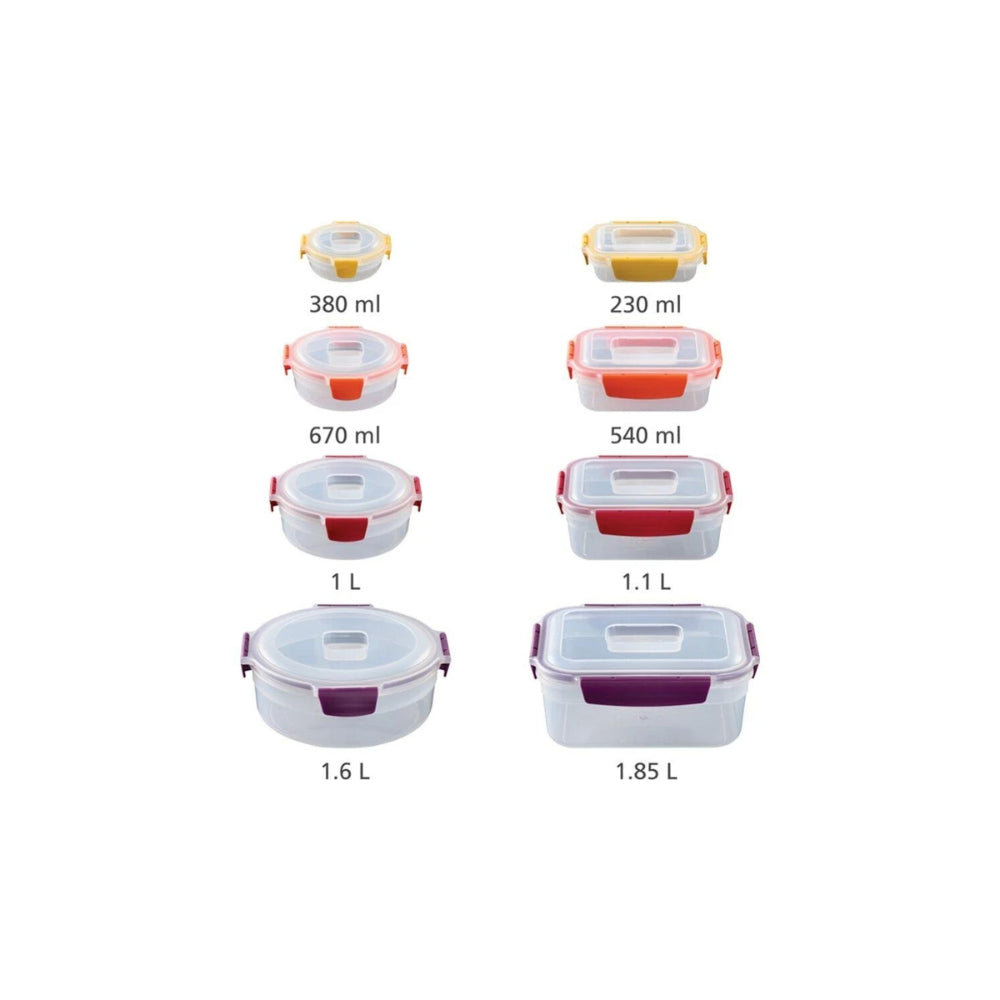 Joseph Joseph 8pc Nest Lock Airtight Food Storage Container Set Multicolour