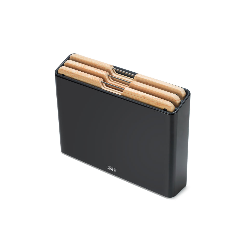 Joseph Joseph Folio Steel Bamboo 3 Piece Board Set - Black