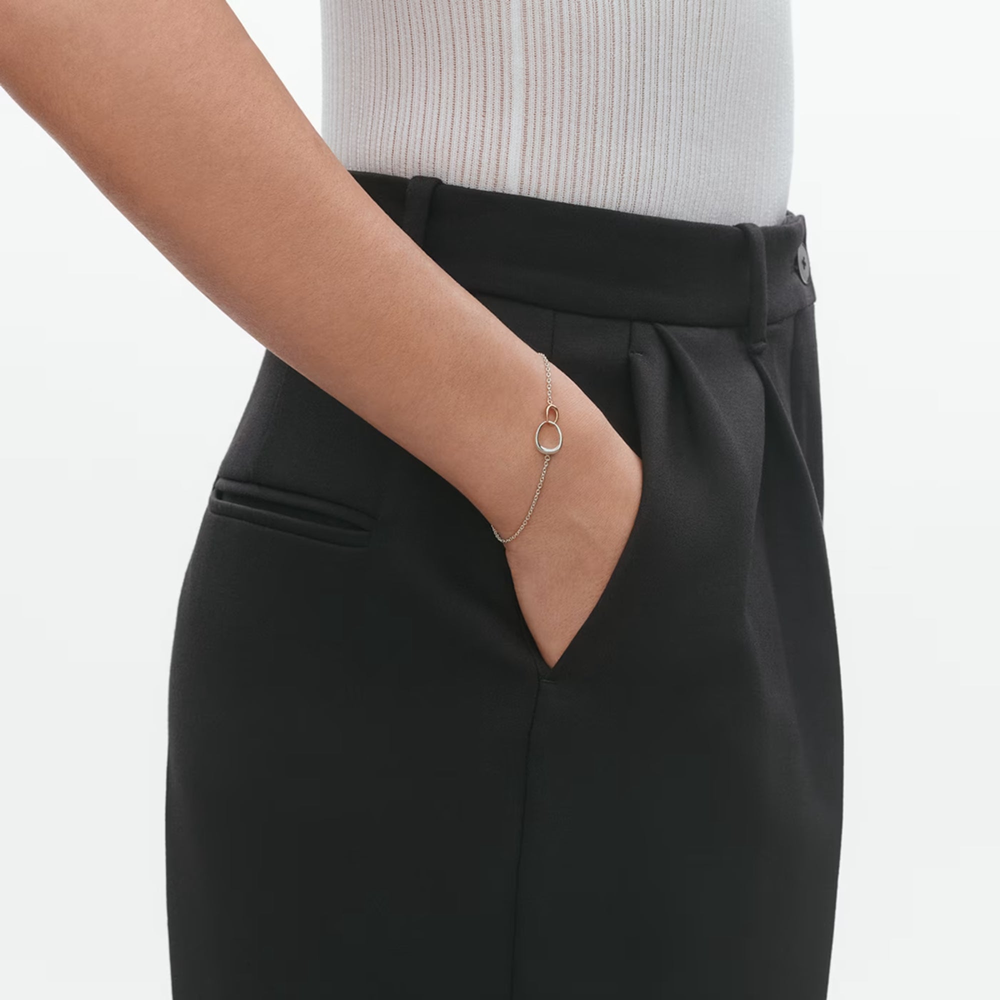 Georg Jensen Jewellery Offspring Bracelet - Sterling Silver, 18kt. Rose Gold