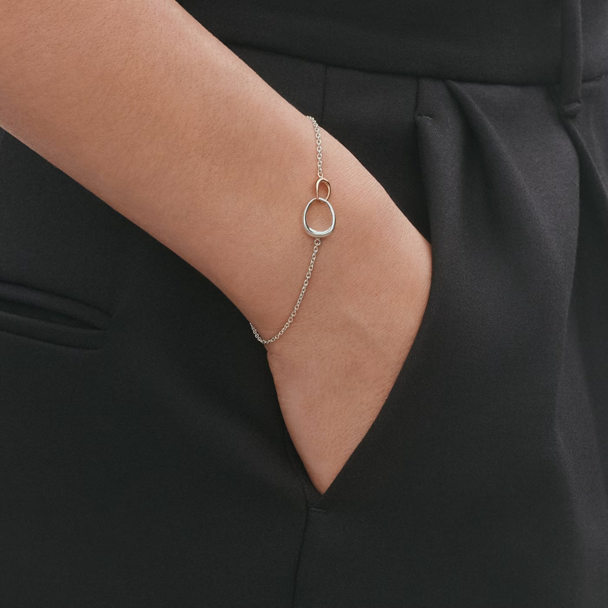 Georg Jensen Jewellery Offspring Bracelet - Sterling Silver, 18kt. Rose Gold