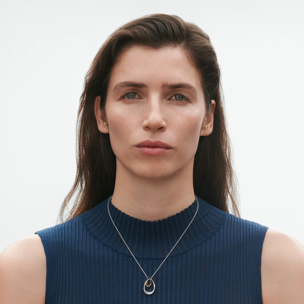 Georg Jensen Jewellery Offspring Necklace with Pendant - Sterling Silver, 18kt. Rose Gold
