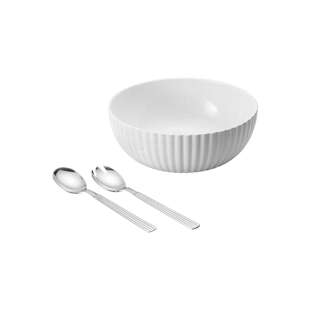 Georg Jensen Bernadotte Set: Salad Bowl with Servers