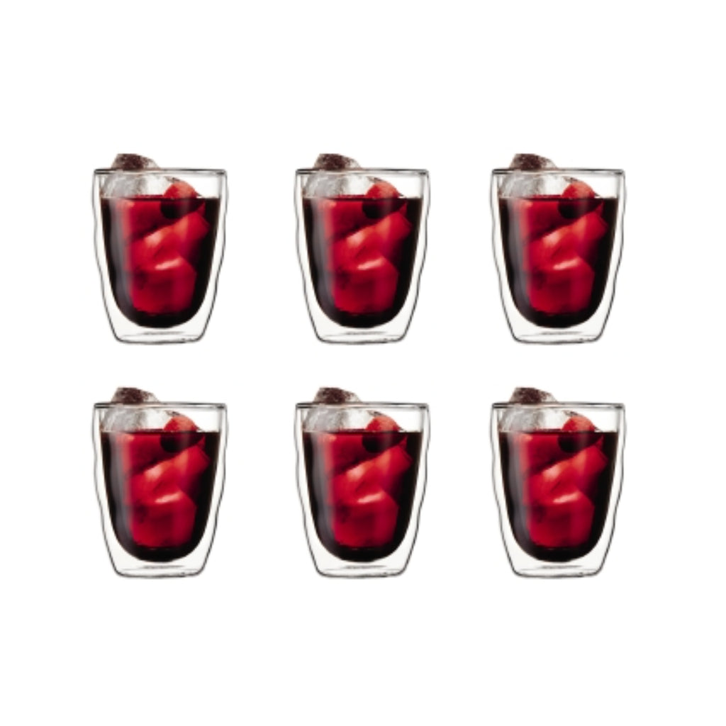 Bodum Pilatus Double Wall 350ml Medium Glass 6 Piece Set