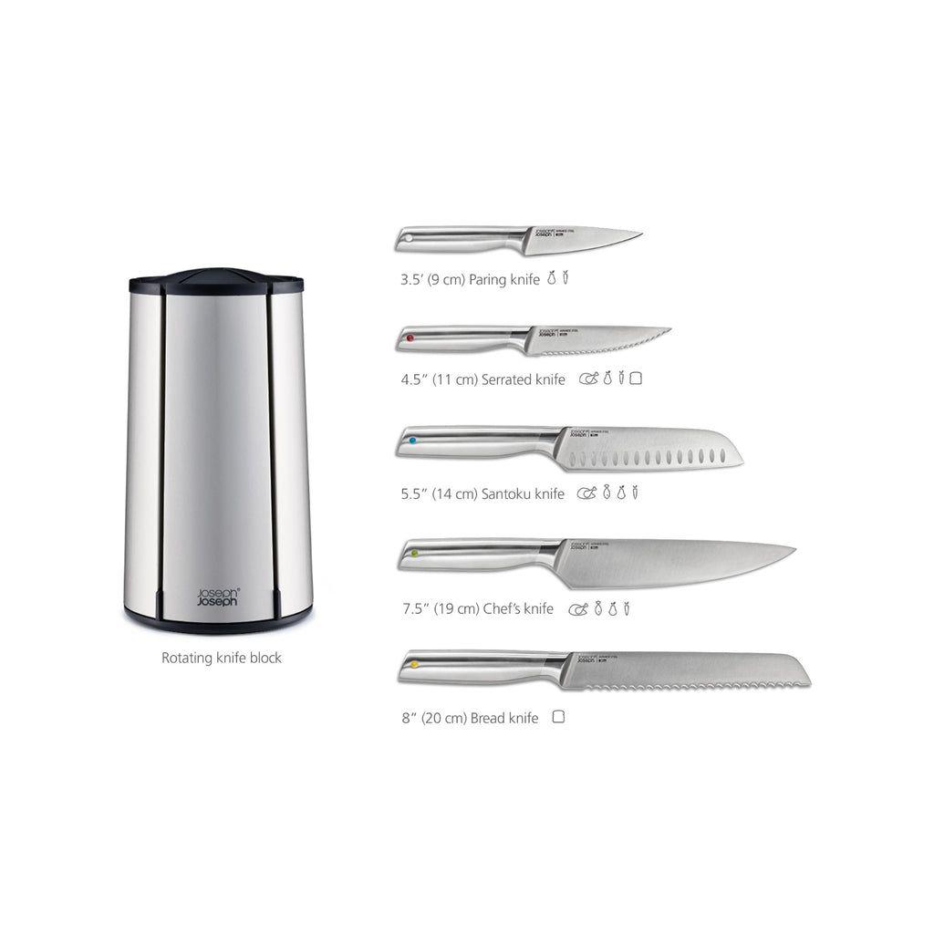 Joseph Joseph Elevate Steel Knives Carousel 5-piece Set