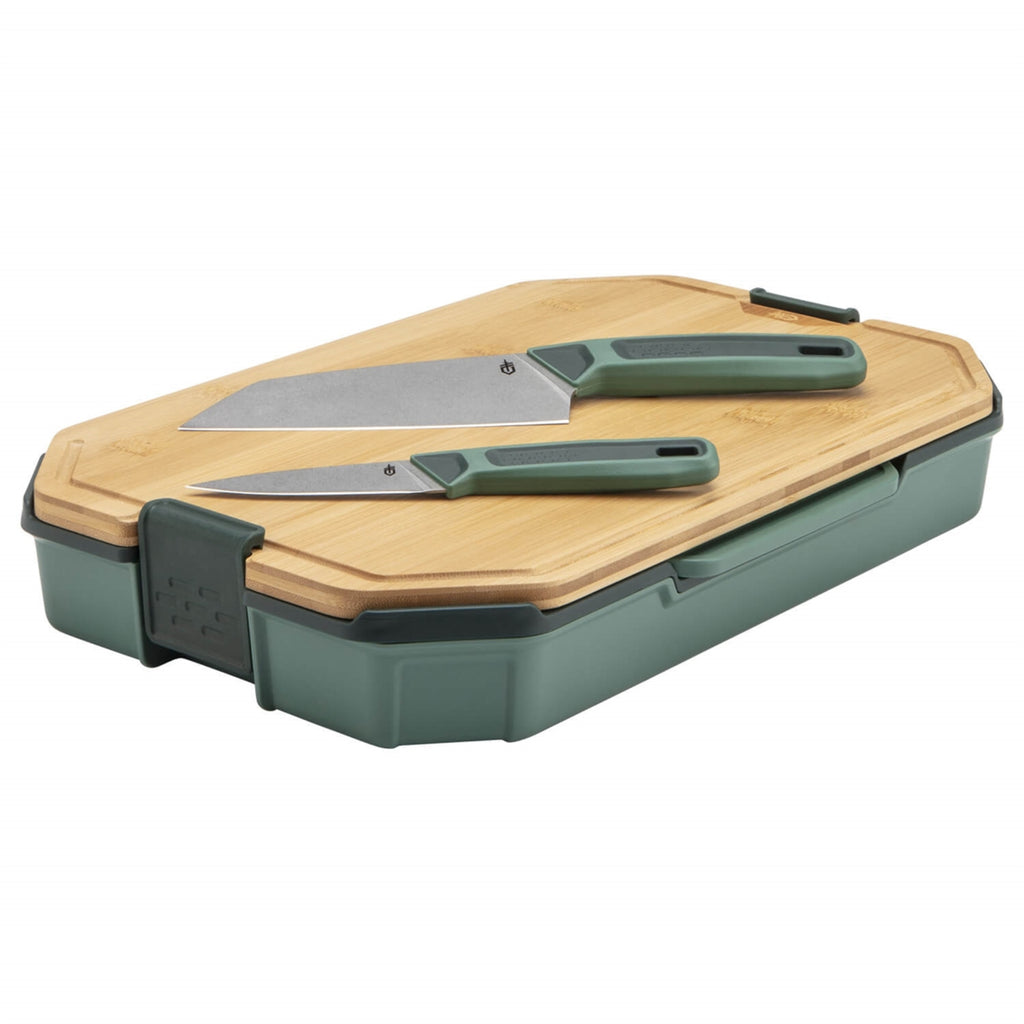 Gerber ComplEAT Cutting Board & Camp Knife Set -Green