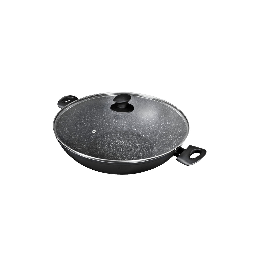 Pyrolux Pyrostone 36cm Wok with Lid - 11818 - Black