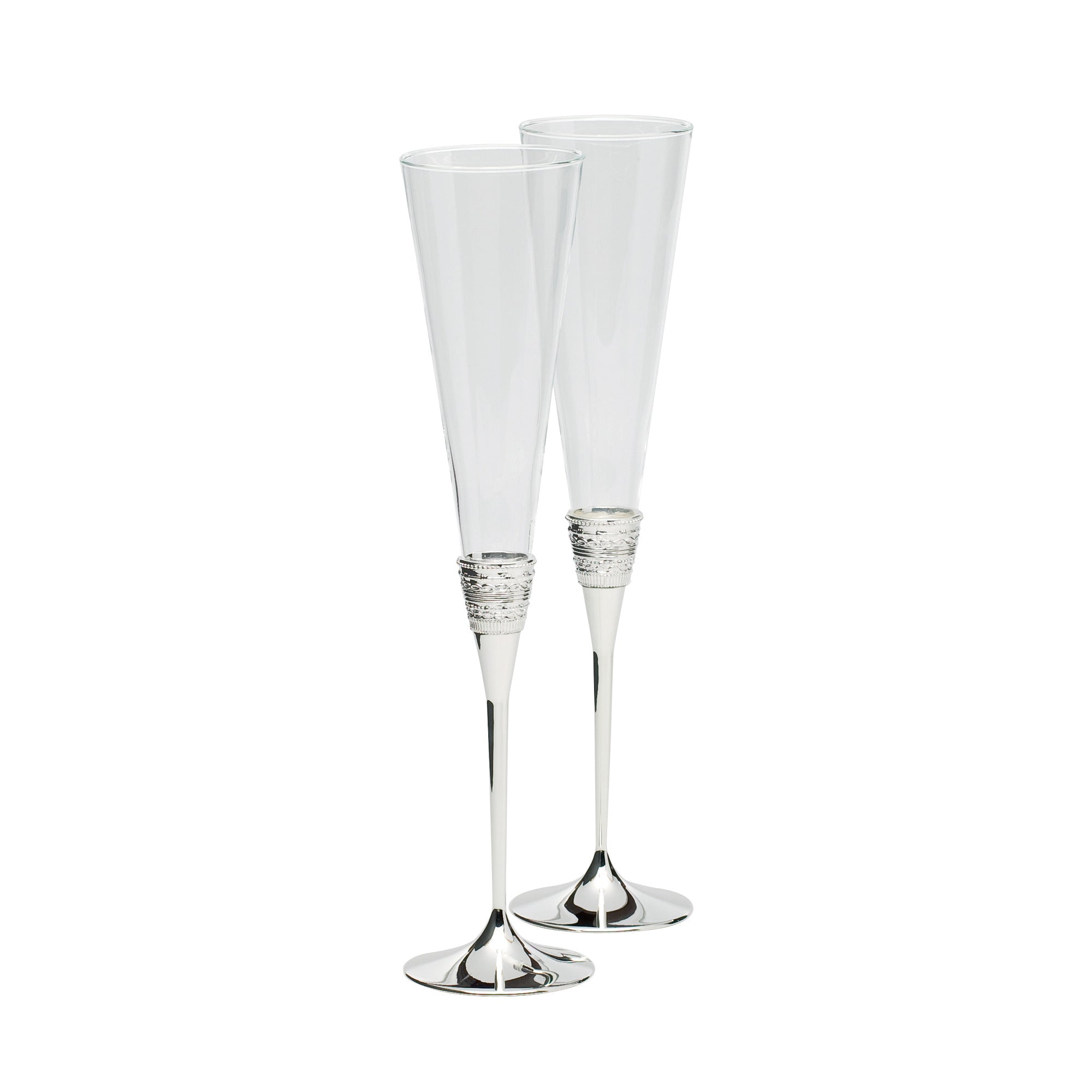 Wedgwood Vera Wang With Love Toasting Flute 2 Piece Set - Silver
