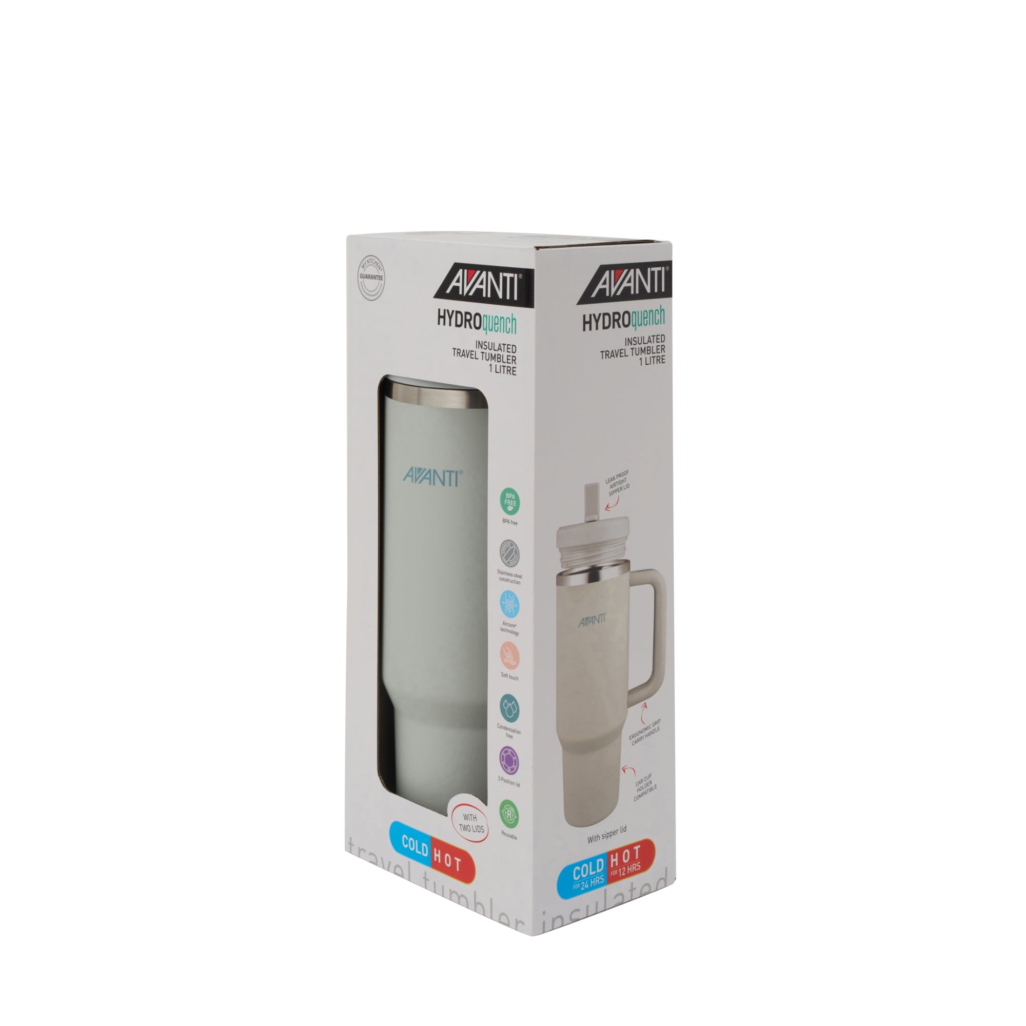 Avanti HydroQuench 1L Travel Tumbler - Grey Mist
