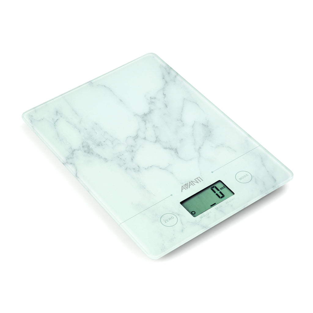 Avanti Compact Digital Kitchen Scale - White Marble