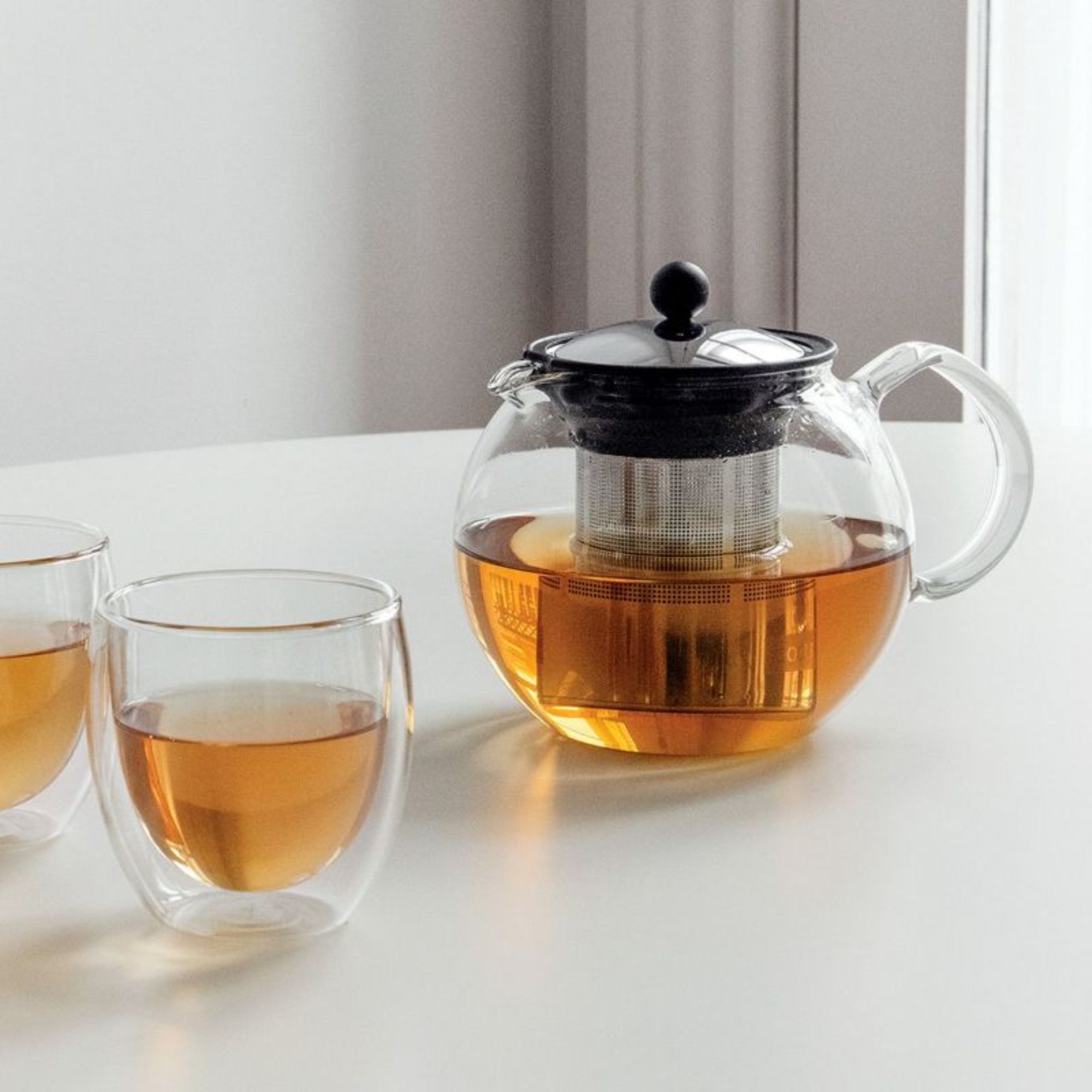 Bodum Assam 1L Tea Press with Stainless Steel Filter - Clear