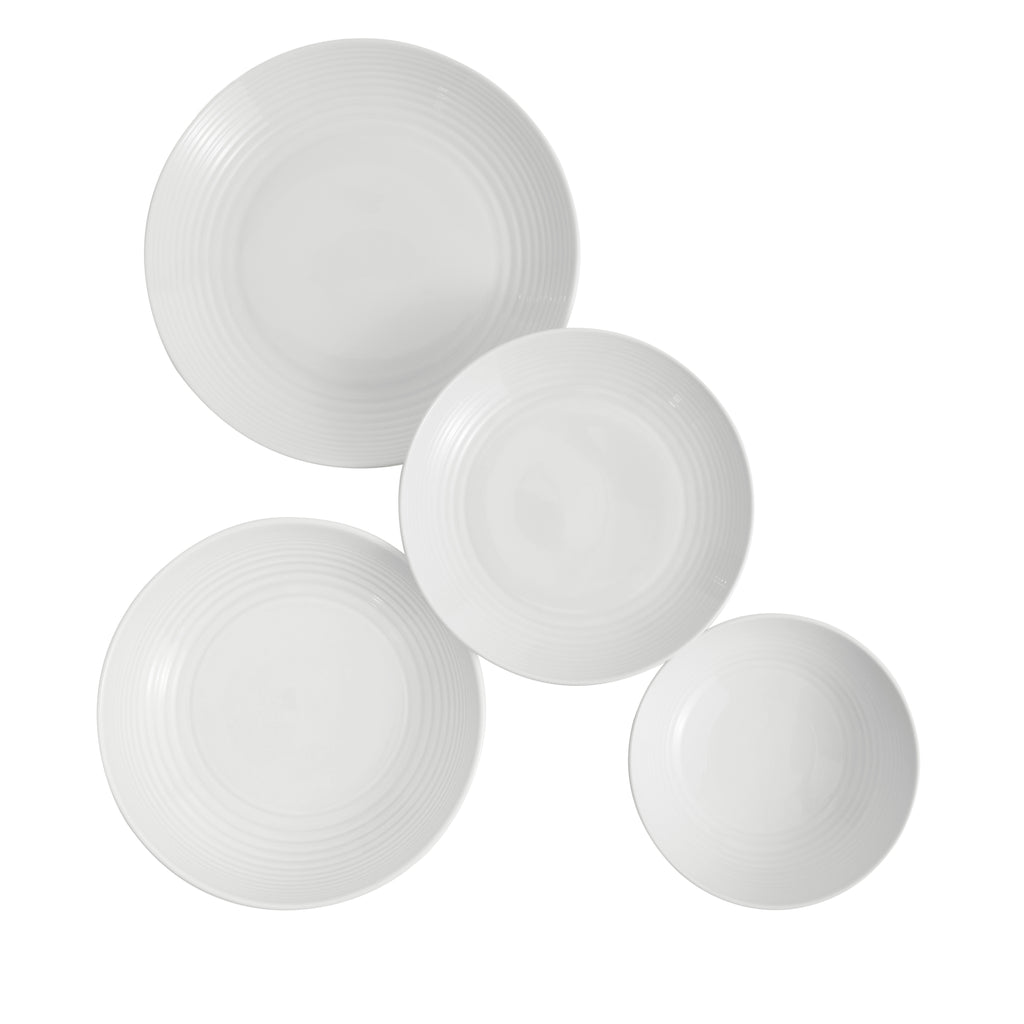 Royal Doulton Gordon Ramsay Maze 16 Piece Dinnerware Set with Pasta Bowls - White