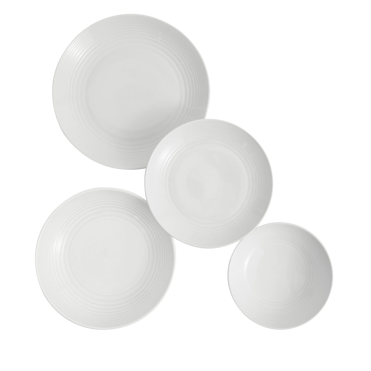 Royal Doulton Gordon Ramsay Maze 16 Piece Dinnerware Set with Pasta Bowls - White