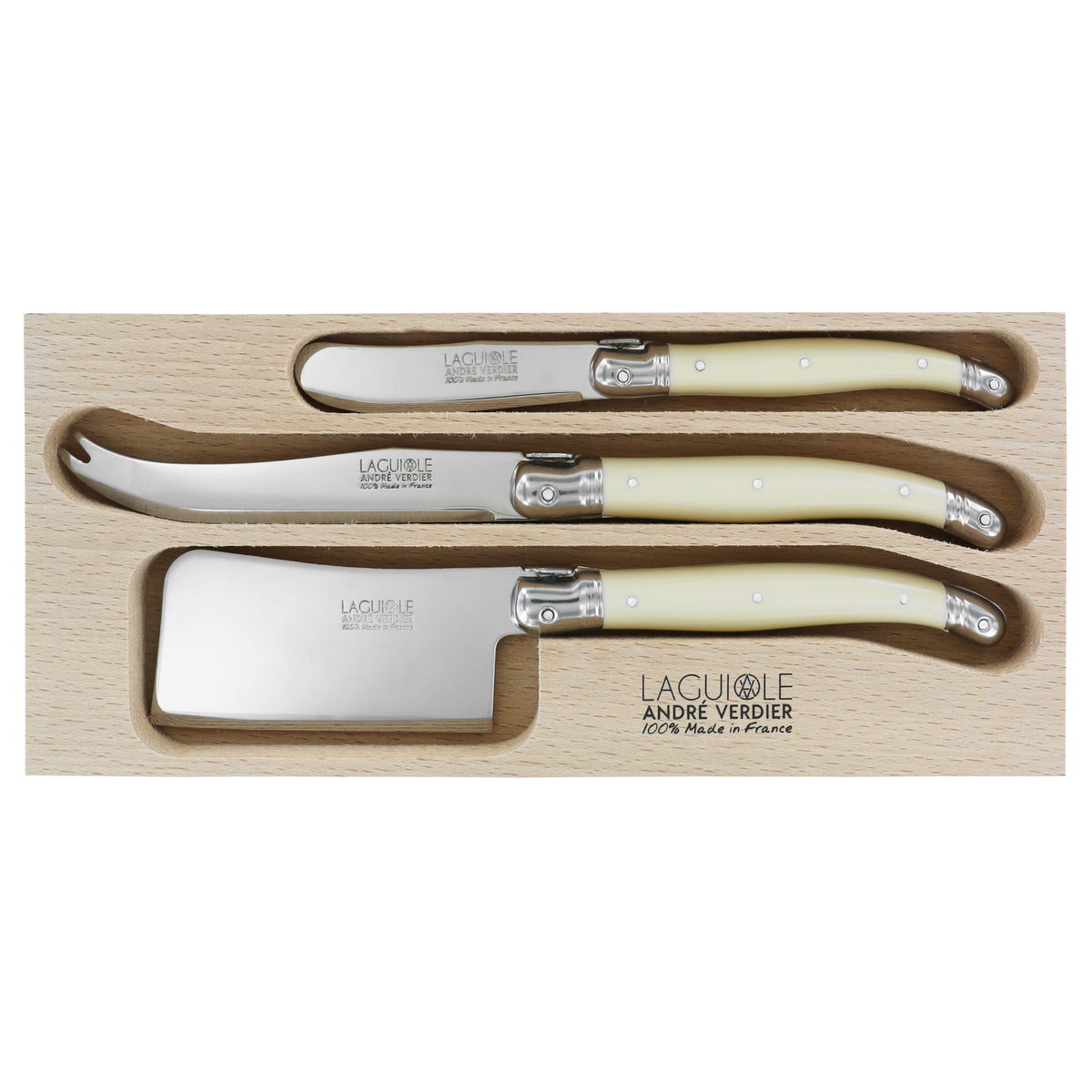 Andre Verdier 3 Piece? Cheese Knife Set - Ivory