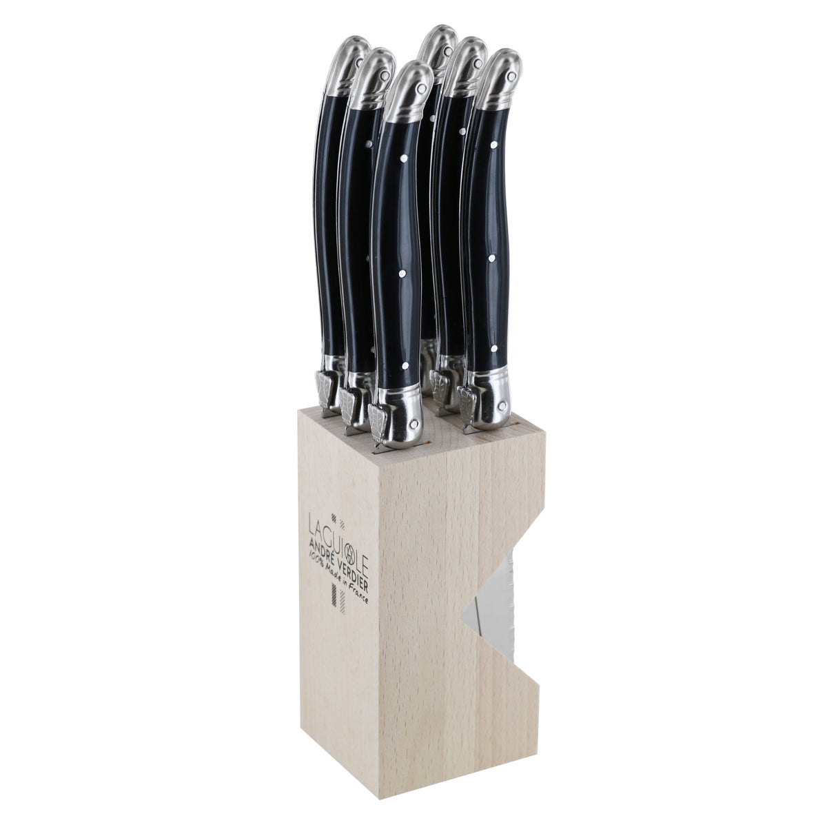 Andre Verdier 6 Piece Steak Knife Block Set - Black