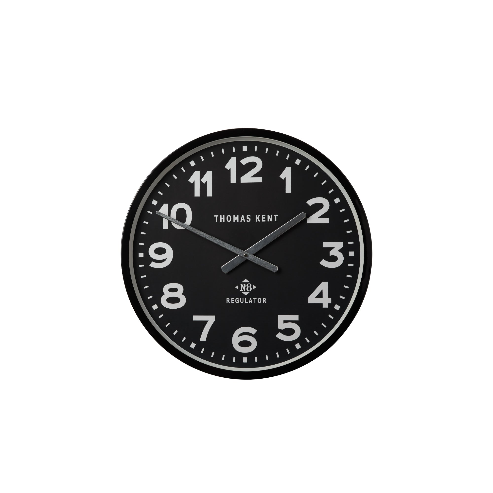 Thomas Kent 30cm Regulator No 8 Wall Clock, Metal Case/Glass Face - Black