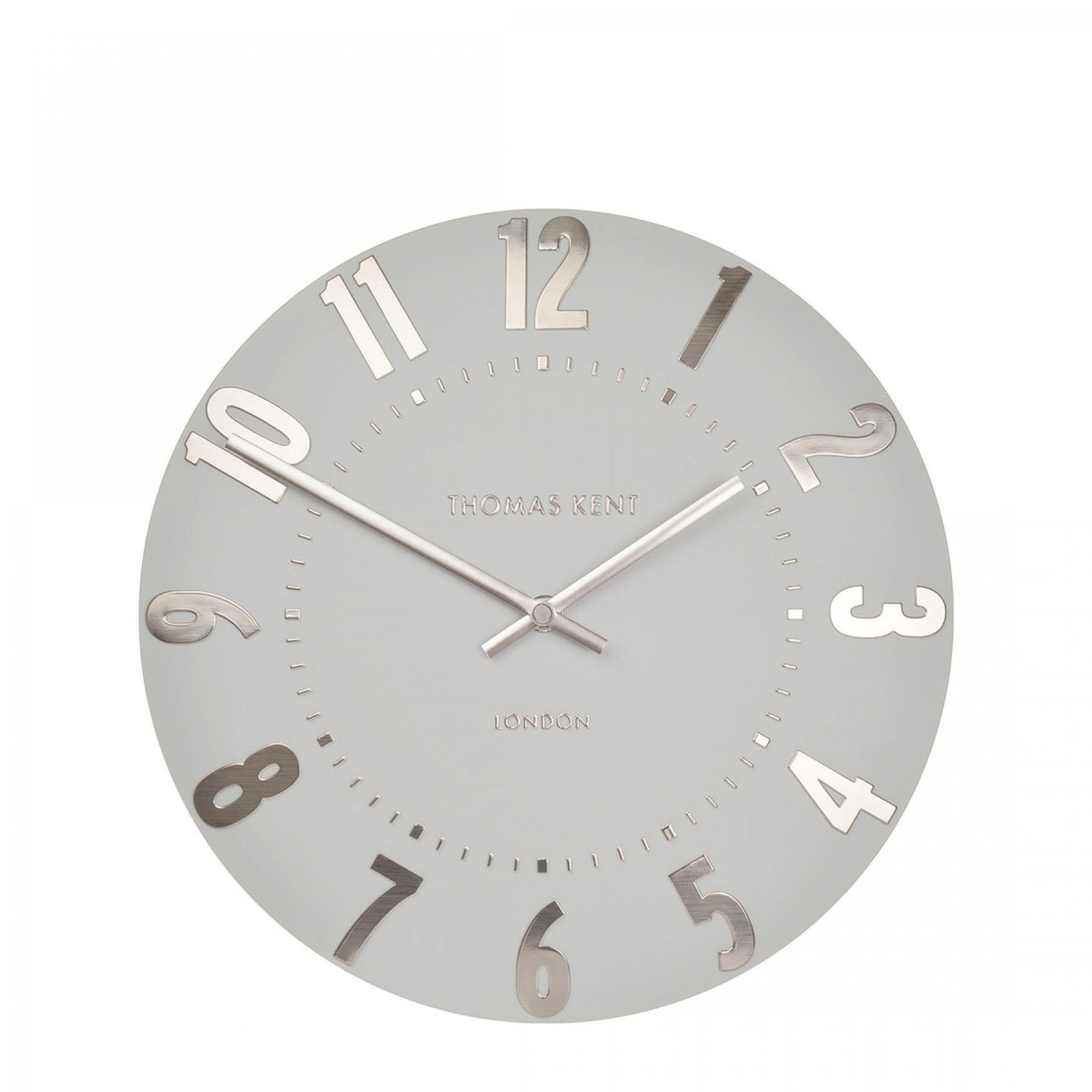 Thomas Kent 30cm Mulberry Wall Clock, Open Face - Silver Cloud