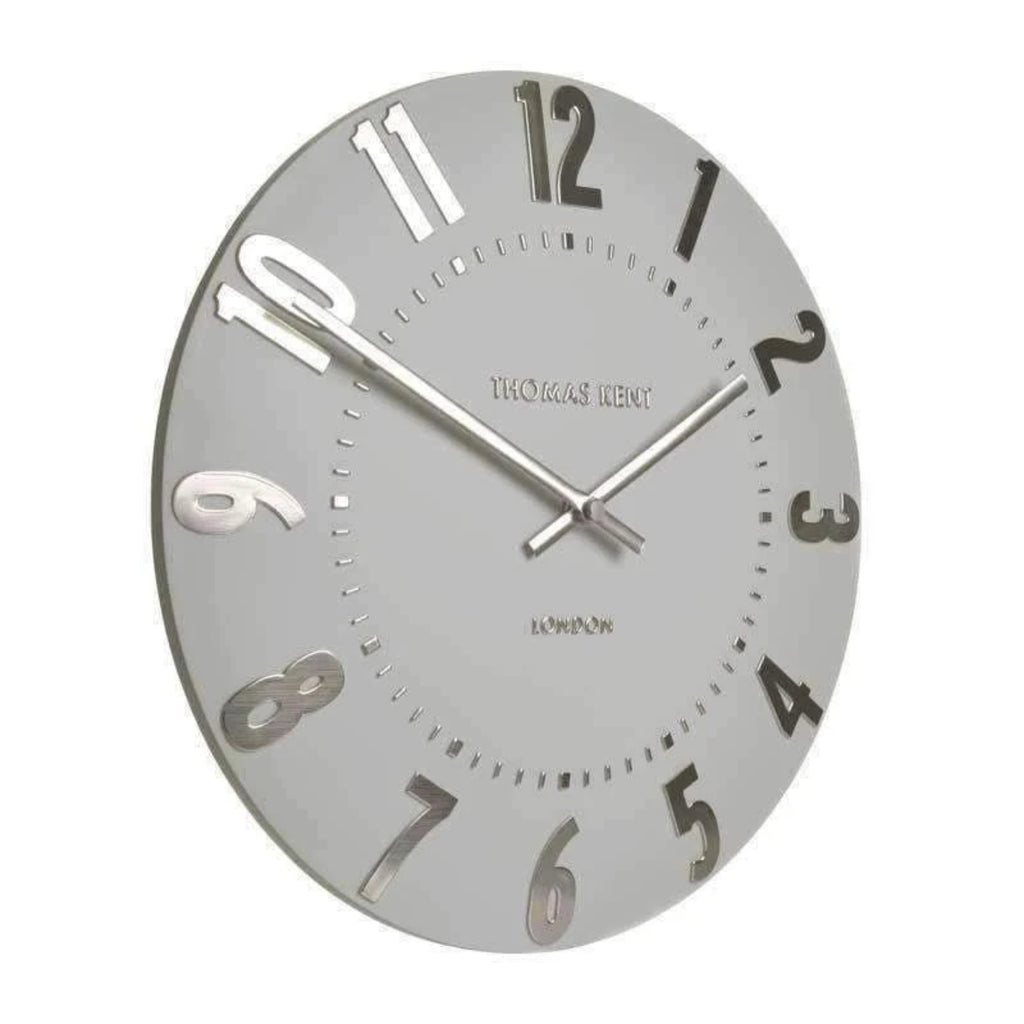 Thomas Kent 30cm Mulberry Wall Clock, Open Face - Silver Cloud