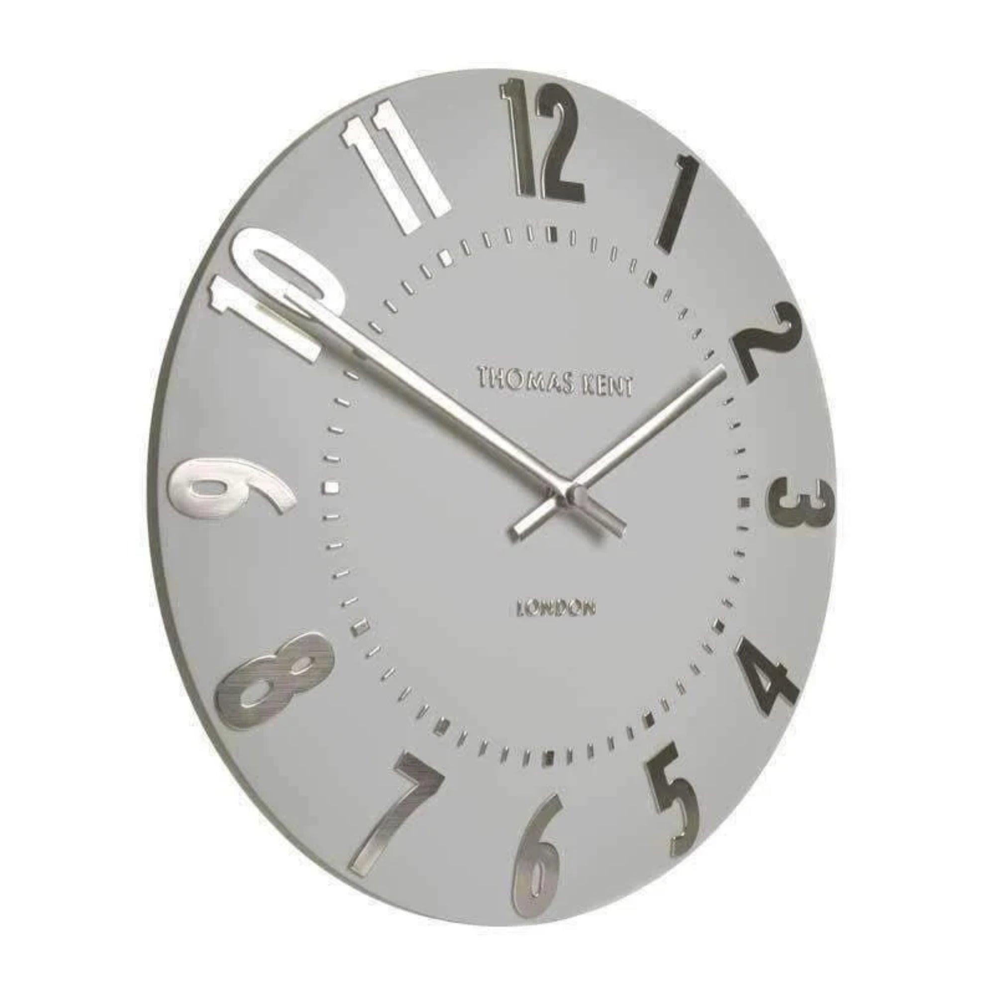 Thomas Kent 30cm Mulberry Wall Clock, Open Face - Silver Cloud