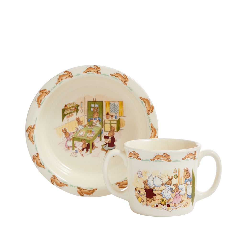 Royal Doulton Bunnykins Baby Bowl & Two-Handled Mug, 2 Piece Set