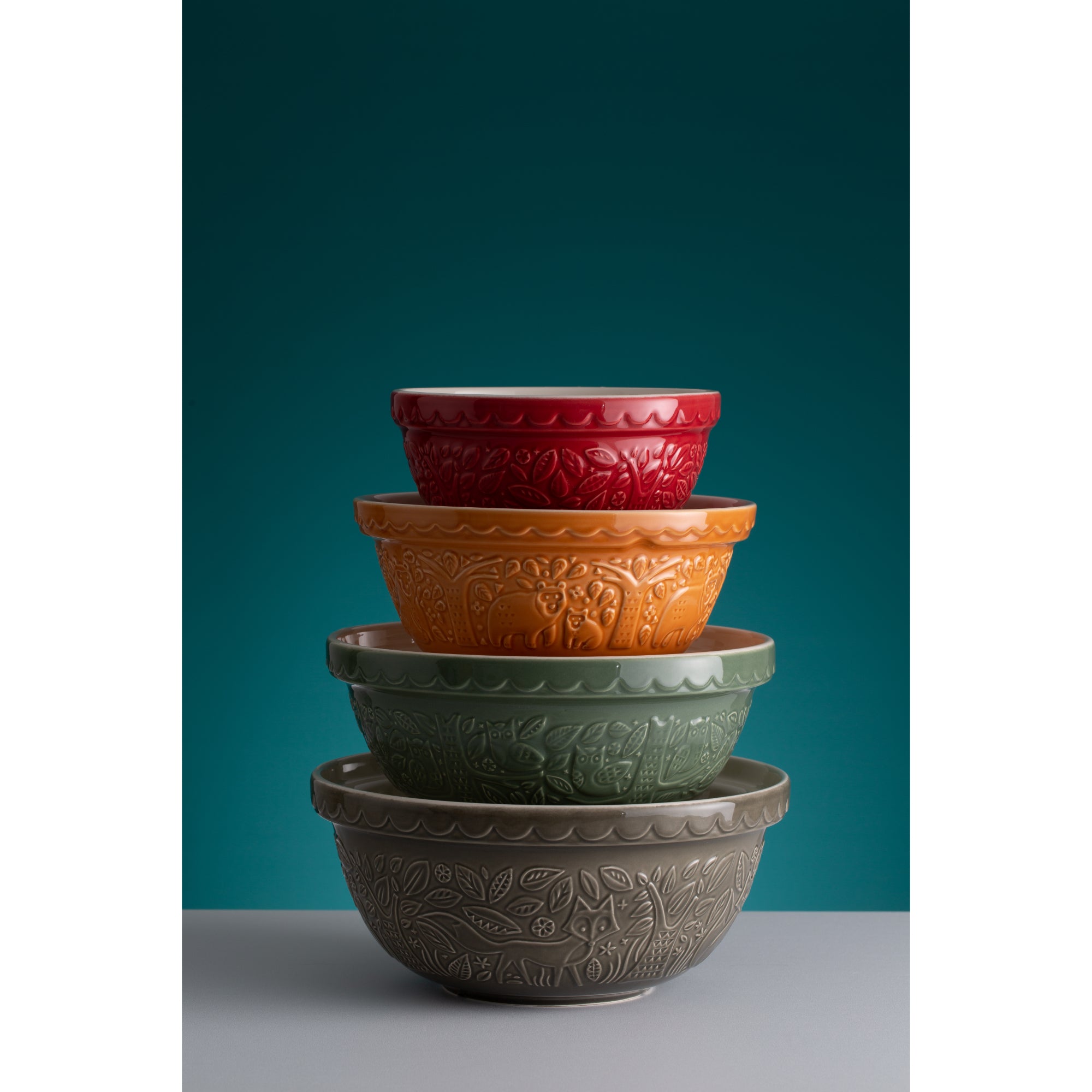 Mason Cash In The Forest 26cm Owl Green Mixing Bowl