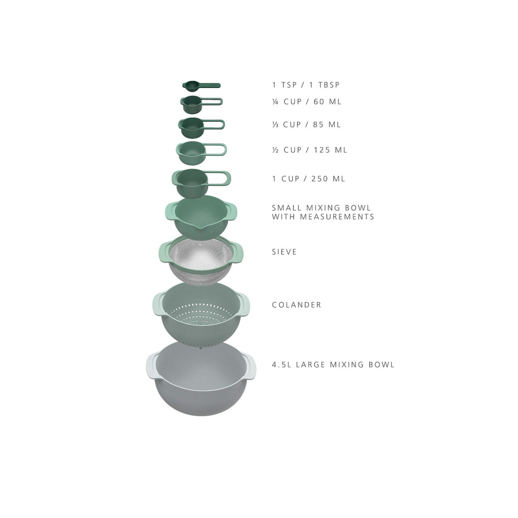 Joseph Joseph Nest? Plus 9 Piece Food Preparation Set - Editions - Sage