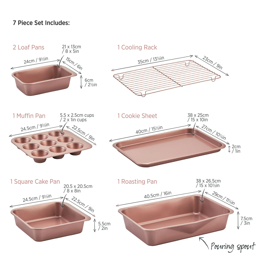 Wiltshire Rose Gold Smart Stack Bakeware 7 Piece Set
