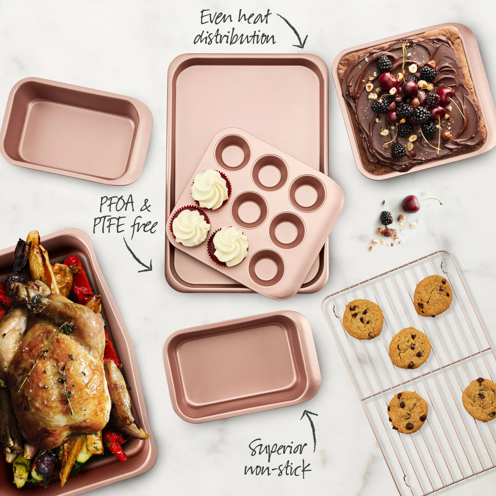 Wiltshire Rose Gold Smart Stack Bakeware 7 Piece Set