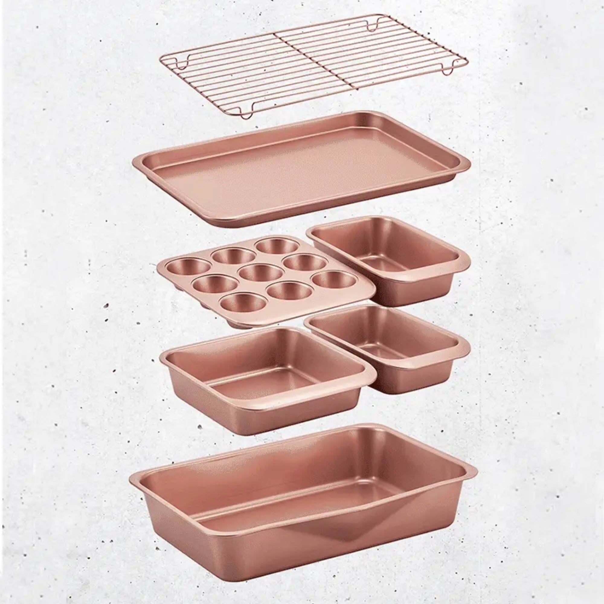 Wiltshire Rose Gold Smart Stack Bakeware 7 Piece Set