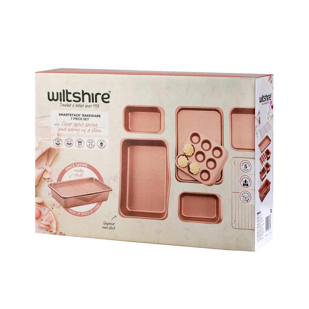 Wiltshire Rose Gold Smart Stack Bakeware 7 Piece Set