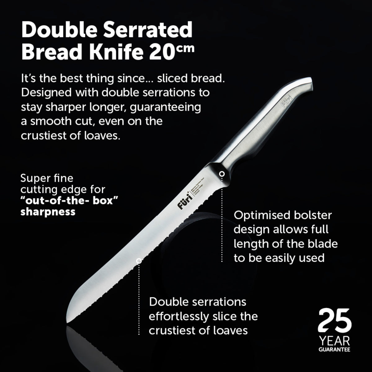 Furi Pro Bread Knife and Board Set - Brown