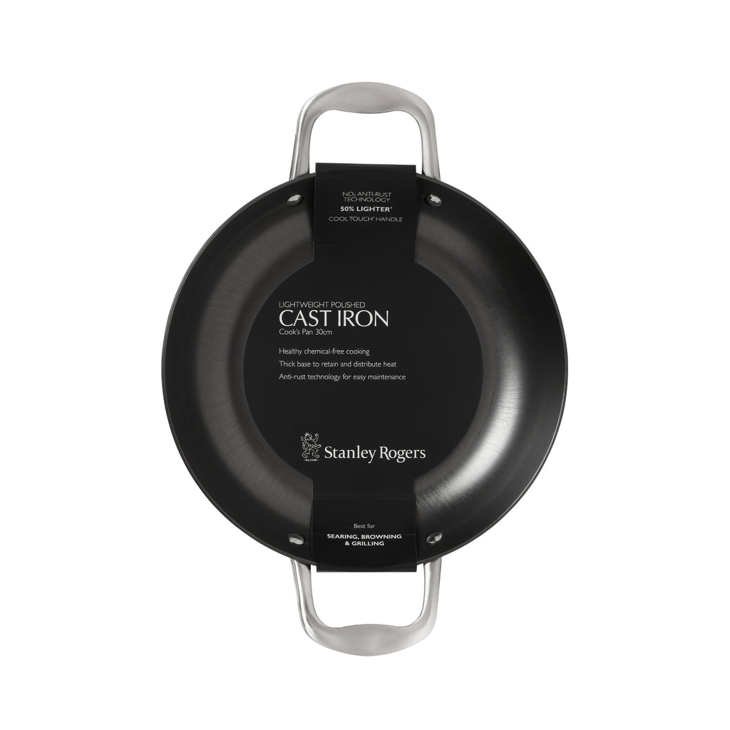 Stanley Rogers 30cm Light Weight Cast Iron Cooks Pan- Grey