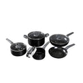 Stanley Rogers Statement Ceramic Non-Stick 5 Piece Cookware Set - Black/Grey