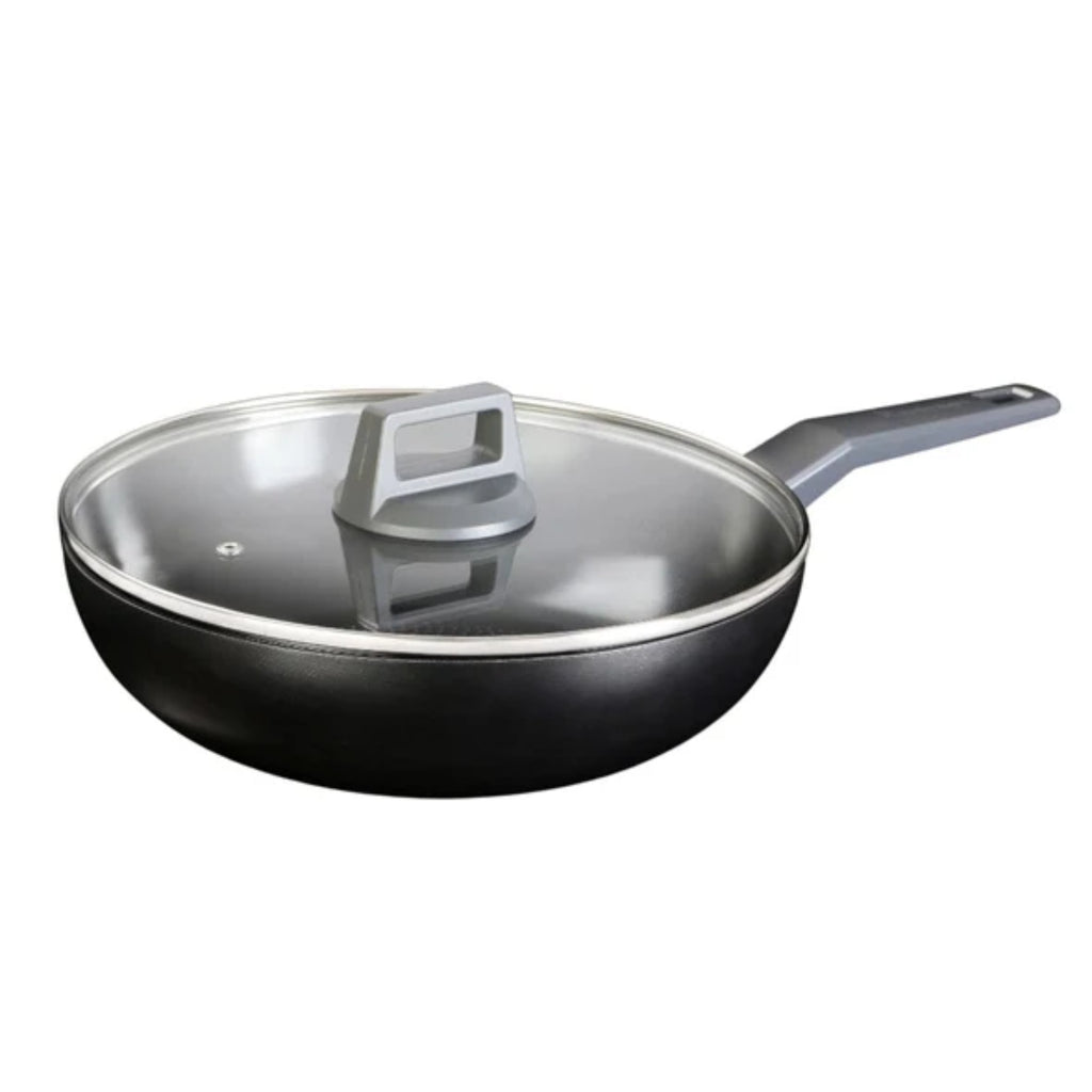 Stanley Rogers Statement Ceramic Non-Stick 5 Piece Cookware Set - Black/Grey