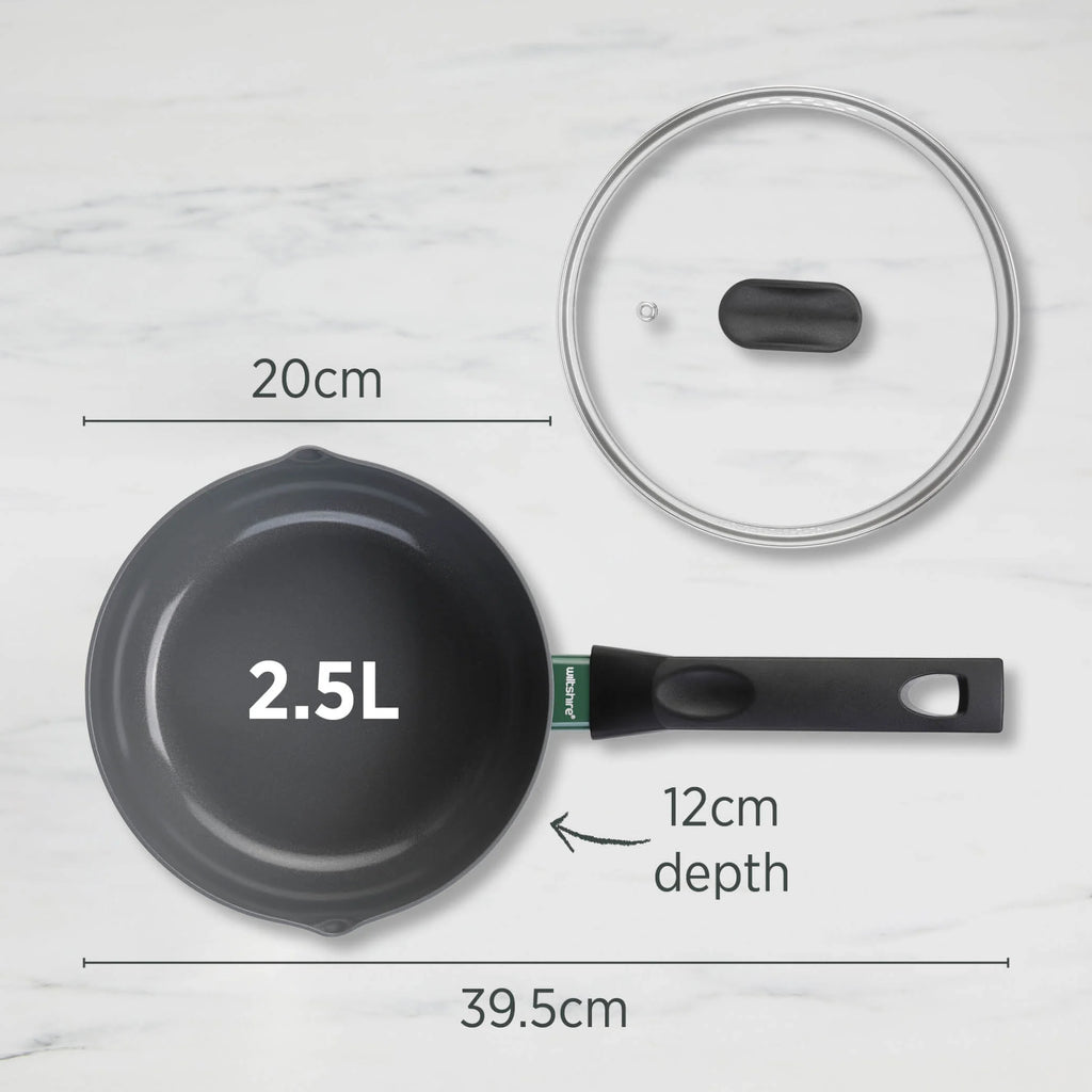 Wiltshire Pure Cook Ceramic Non-Stick Saucepan 20cm with Glass Lid