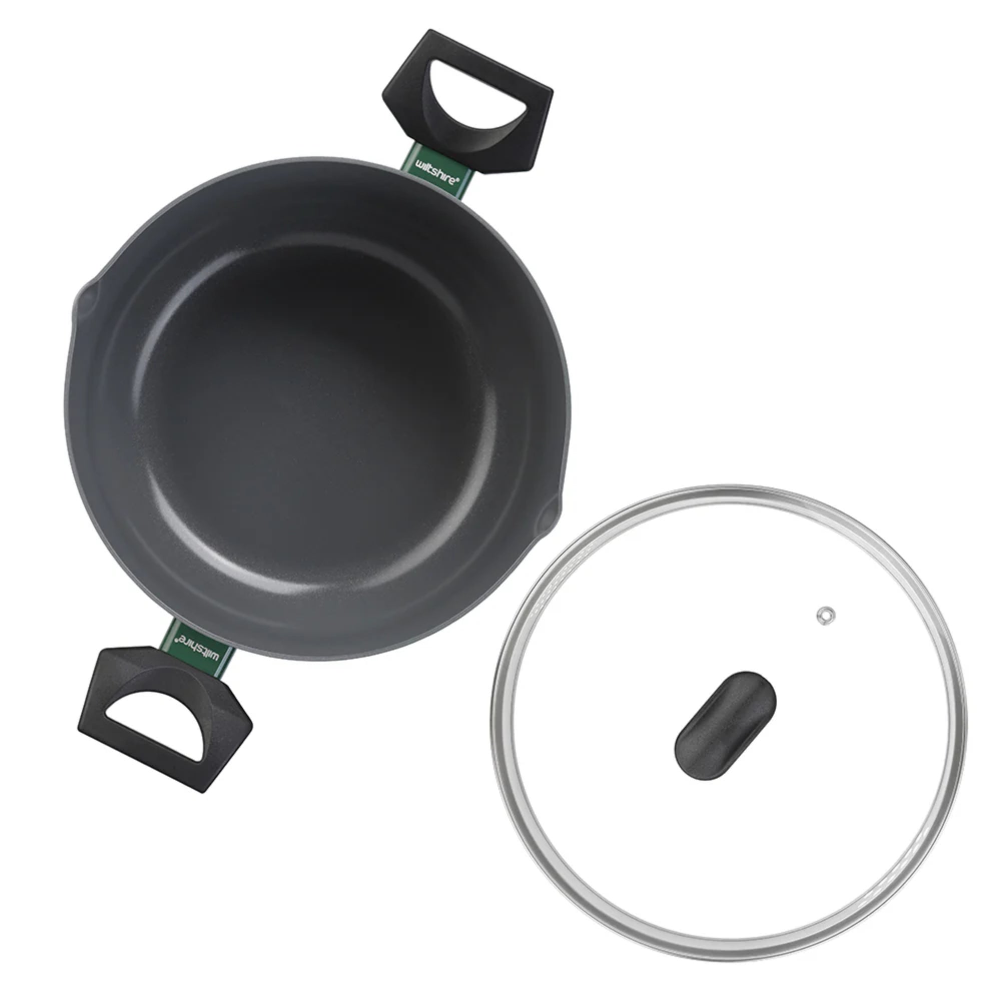 Wiltshire Pure Cook Ceramic Non-Stick Casserole 24cm with Glass Lid