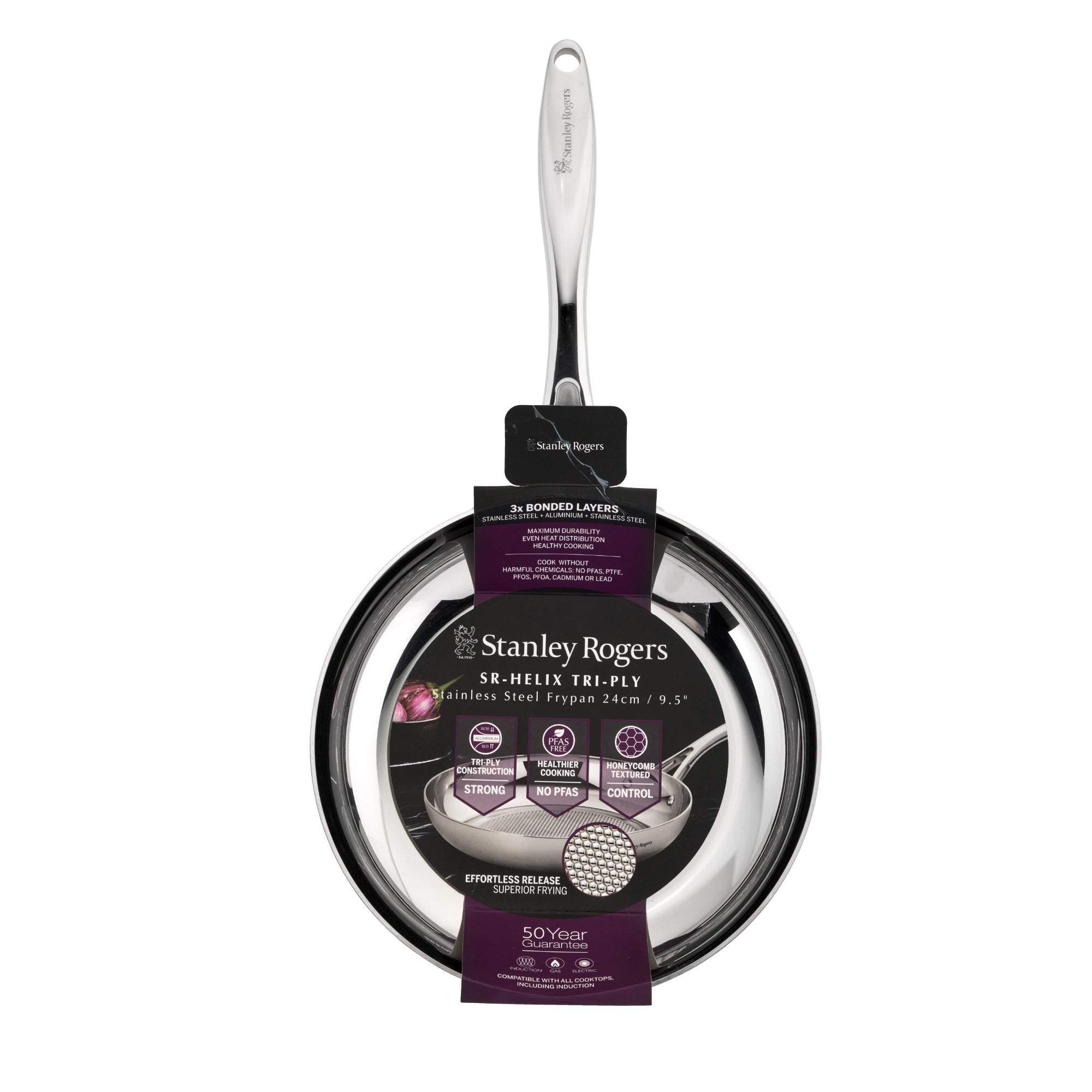 Stanley Rogers Helix 24cm Frypan - Silver